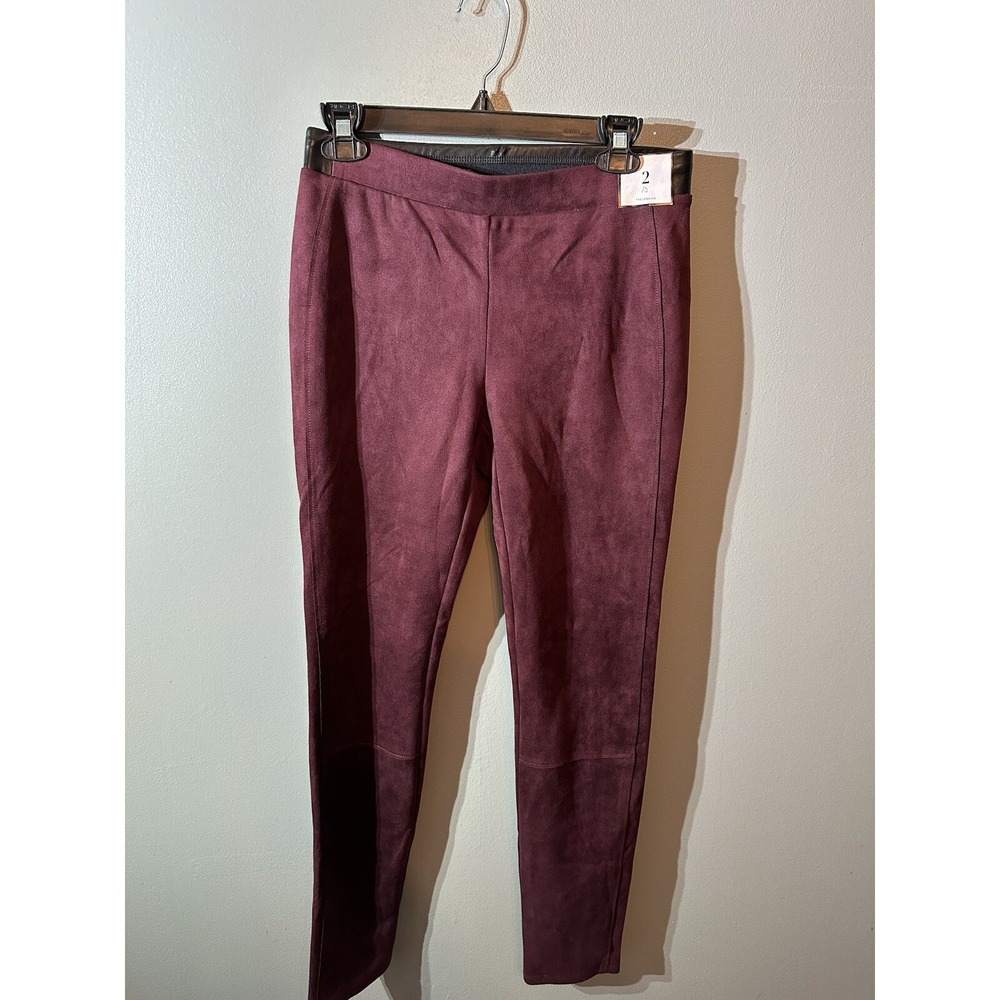 White House Black Market The Legging Burgundy Ultra Suede‎ Size 2 NWT